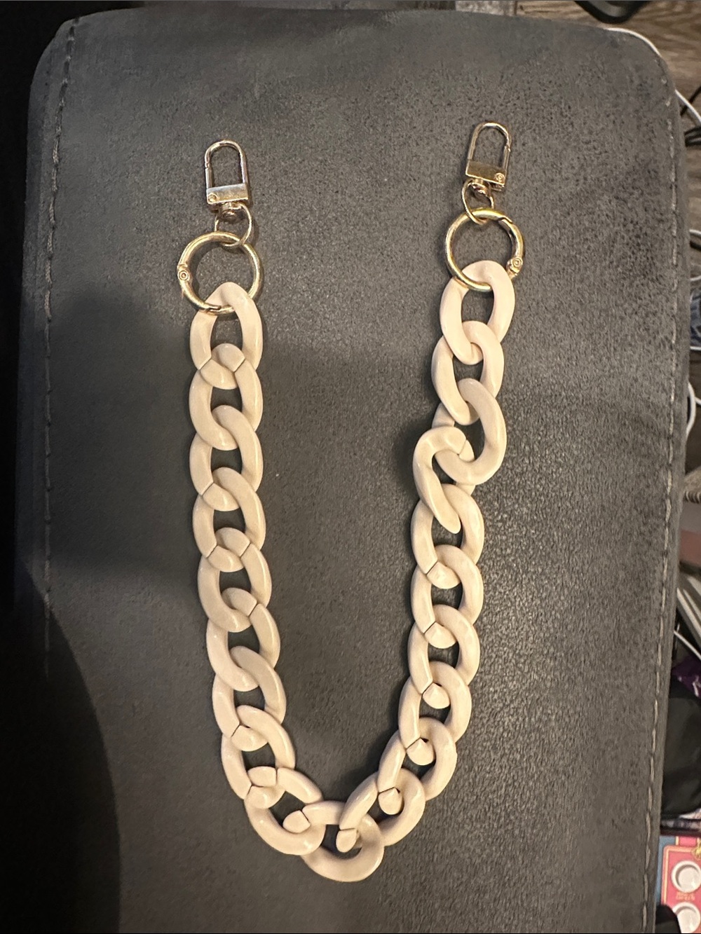 Women’s Cream Resin Link  with Gold Hardware bag accessory